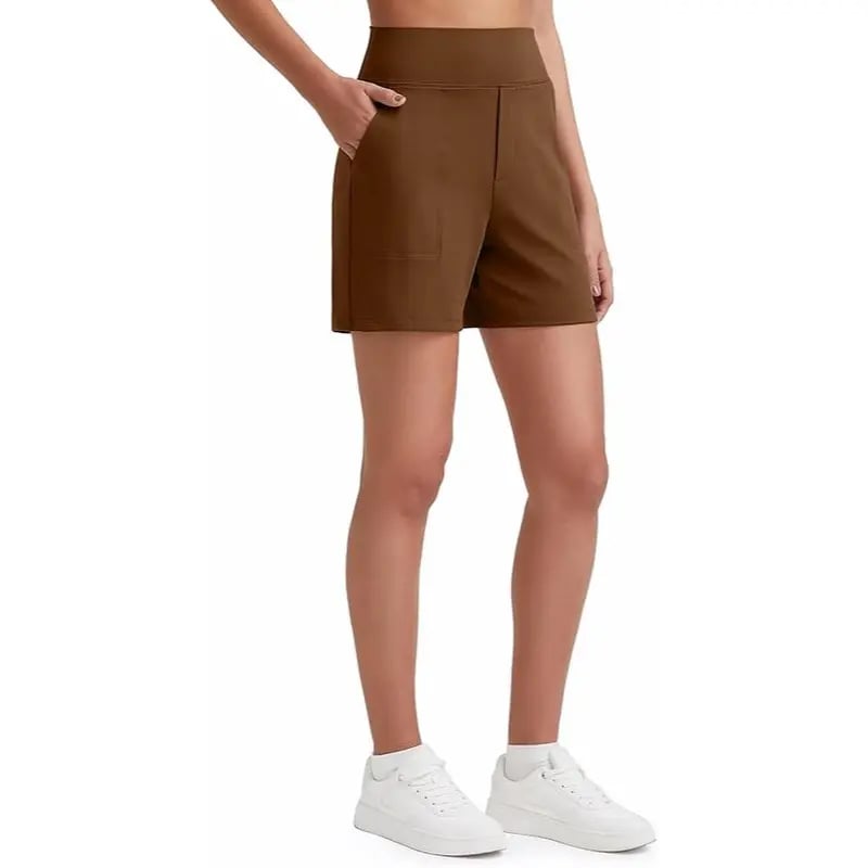🔥 High-Waisted Bermuda Shorts with Pockets – Look Slimmer, Feel Comfortable