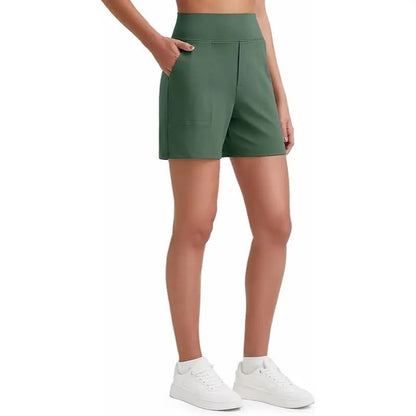 🔥 High-Waisted Bermuda Shorts with Pockets – Look Slimmer, Feel Comfortable