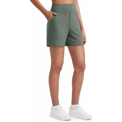 🔥 High-Waisted Bermuda Shorts with Pockets – Look Slimmer, Feel Comfortable