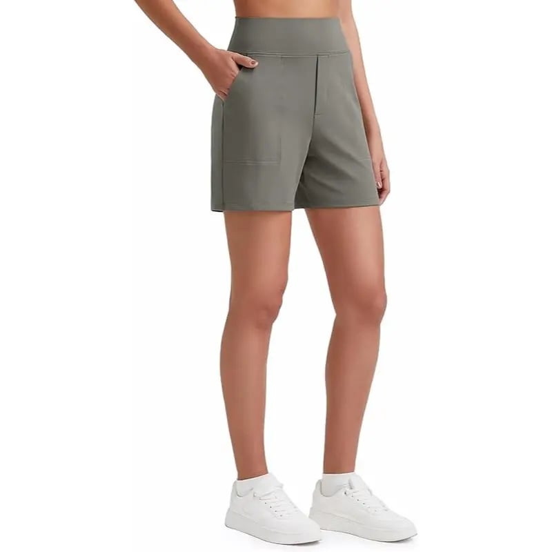 🔥 High-Waisted Bermuda Shorts with Pockets – Look Slimmer, Feel Comfortable