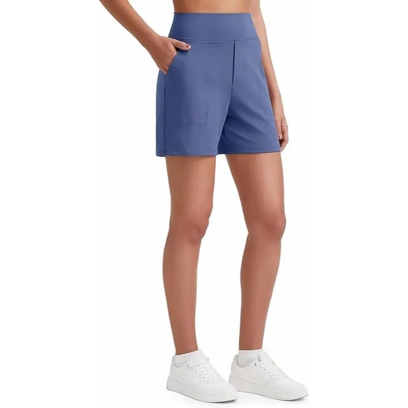 🔥 High-Waisted Bermuda Shorts with Pockets – Look Slimmer, Feel Comfortable
