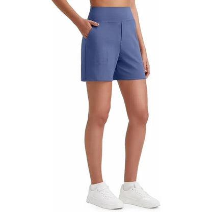 🔥 High-Waisted Bermuda Shorts with Pockets – Look Slimmer, Feel Comfortable