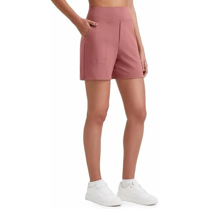 🔥 High-Waisted Bermuda Shorts with Pockets – Look Slimmer, Feel Comfortable