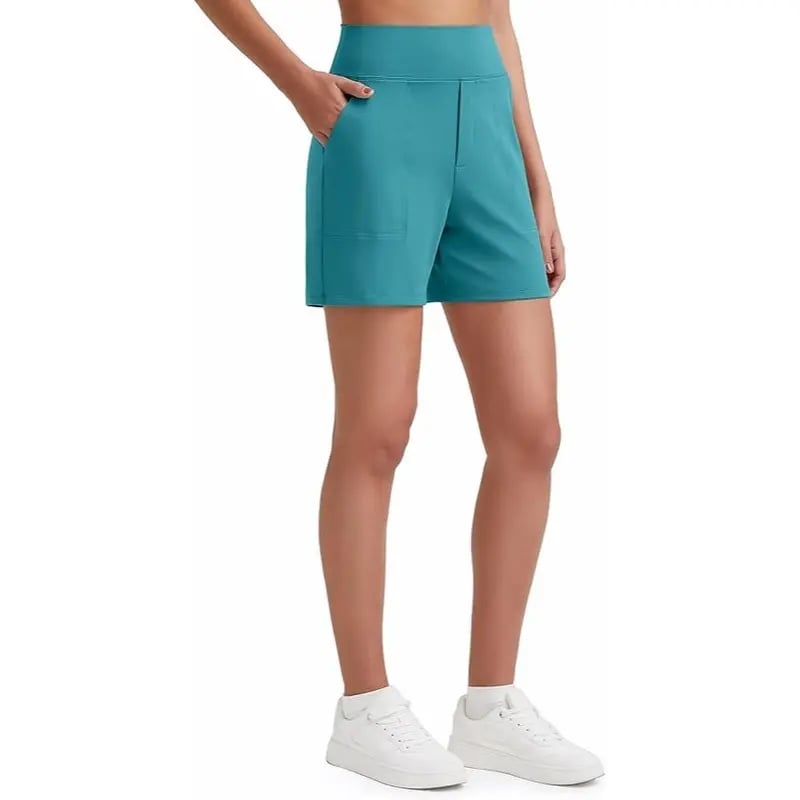 🔥 High-Waisted Bermuda Shorts with Pockets – Look Slimmer, Feel Comfortable