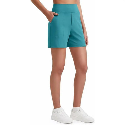 🔥 High-Waisted Bermuda Shorts with Pockets – Look Slimmer, Feel Comfortable