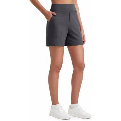 🔥 High-Waisted Bermuda Shorts with Pockets – Look Slimmer, Feel Comfortable