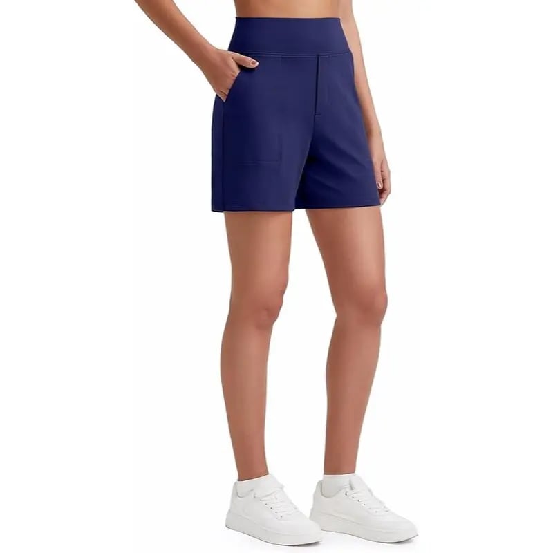 🔥 High-Waisted Bermuda Shorts with Pockets – Look Slimmer, Feel Comfortable